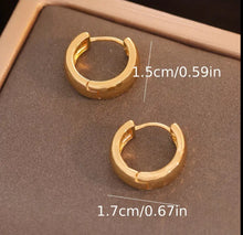 Load image into Gallery viewer, 153. Vintage inspired textured gold hoops