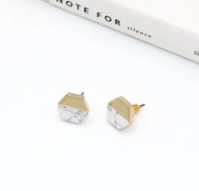 Load image into Gallery viewer, 141. Simple geometric stud earrings in white