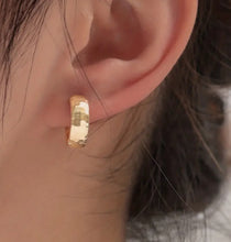 Load image into Gallery viewer, 153. Vintage inspired textured gold hoops