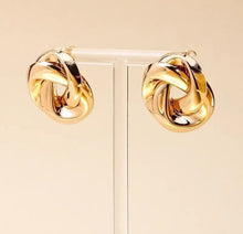 Load image into Gallery viewer, 127. Twisted 80’s inspired stud earrings in gold