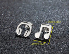 Load image into Gallery viewer, 216. Music is life Stainless steel stud earrings