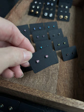 Load image into Gallery viewer, Tiny coloured stone stud earrings